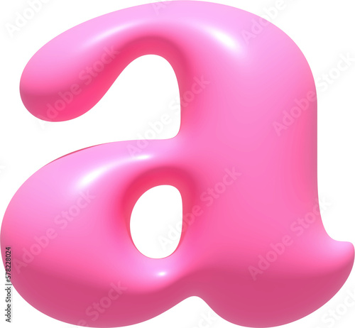 Alphabet  illustration typeface letter A. Typography decorate design display font.3D gummy jelly.