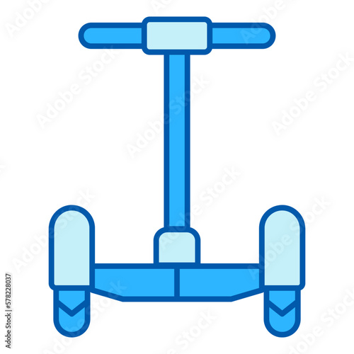 Gyroscooter with handle, front view - icon, illustration on white background, color style