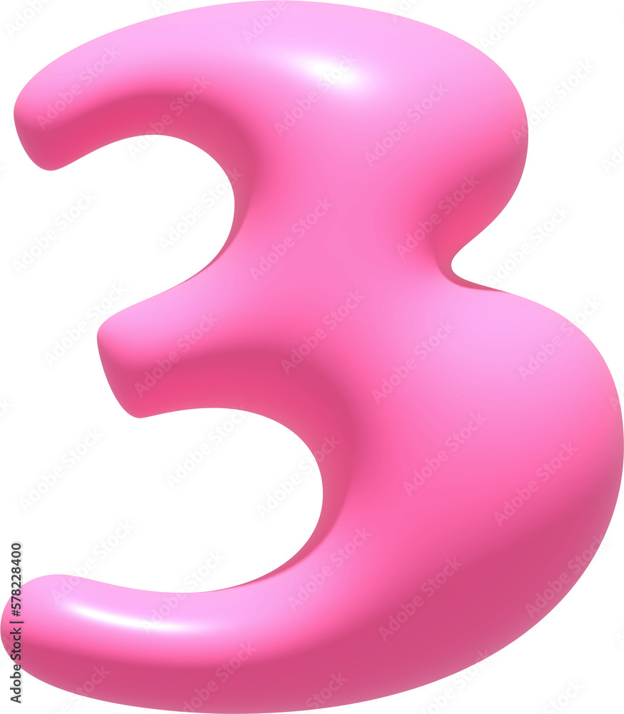 Number illustration 3. Typography decorate design display font.3D gummy jelly. Number illustration 3. Typography decorate design display font.3D gummy jelly.