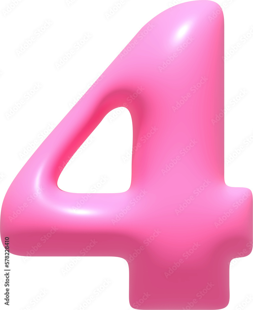 Number illustration 4. Typography decorate design display font.3D gummy jelly. Number illustration 4. Typography decorate design display font.3D gummy jelly.