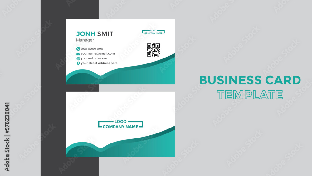 creative modern name card and  Double-sided  business card template. Portrait and landscape orientation. Horizontal and vertical layout. Vector illustration