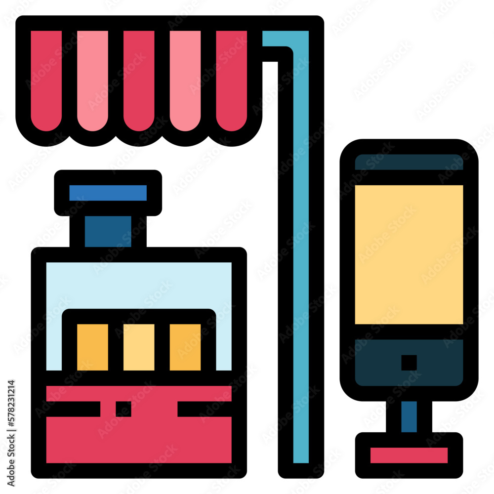 phone shop filled outline icon style phone shop filled outline icon style