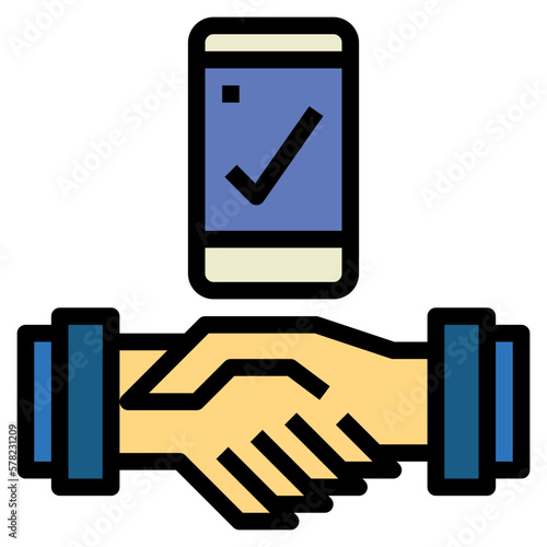 okay filled outline icon style