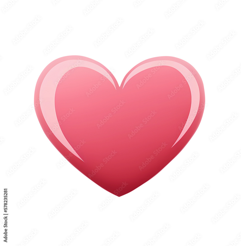 Simple pink heart isolated on white background