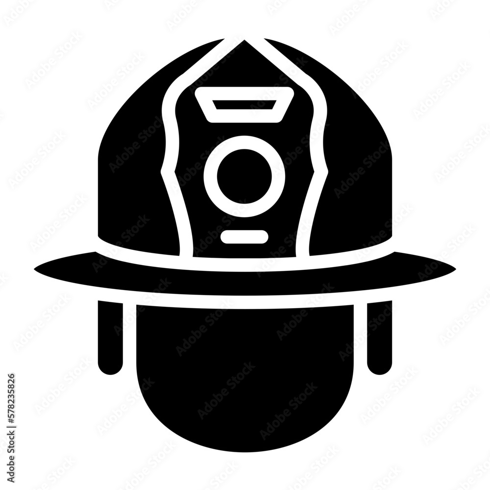 Naklejka premium Vector Design Firefighter Helmet Icon Style