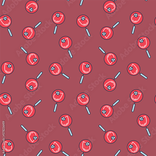 Blood with Glucose inside Magnifier vector colored seamless pattern