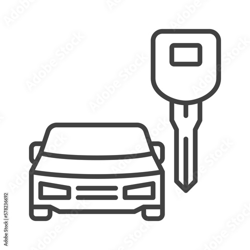 Car Hire vector concept thin line icon or symbol