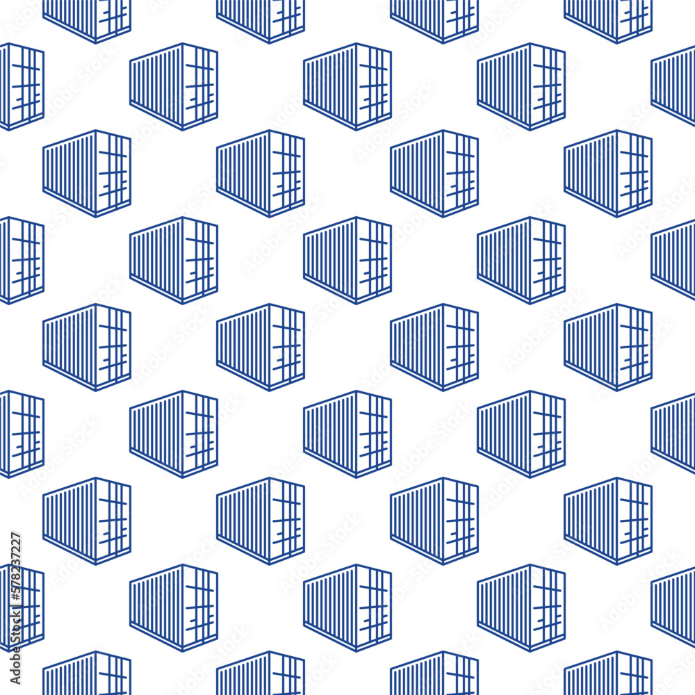 Container vector Shipping concept simple outline seamless pattern