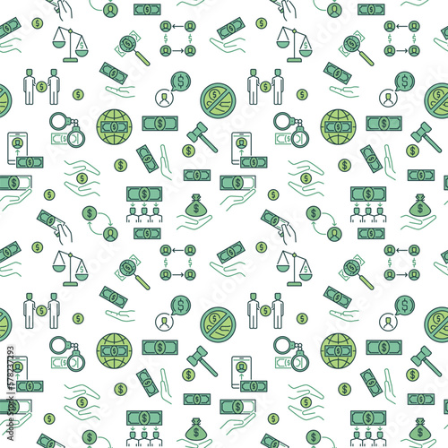 Corruption and Bribery creative vector seamless pattern