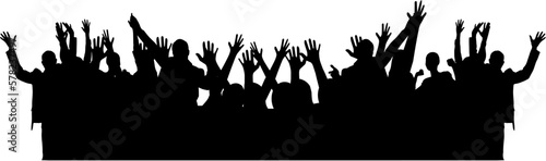 Audience Silhouette Vector Set in Black Color