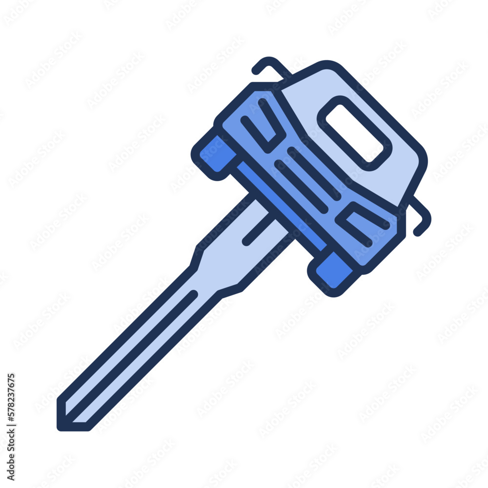 Funny Car Key vector Rental concept blue icon or sign