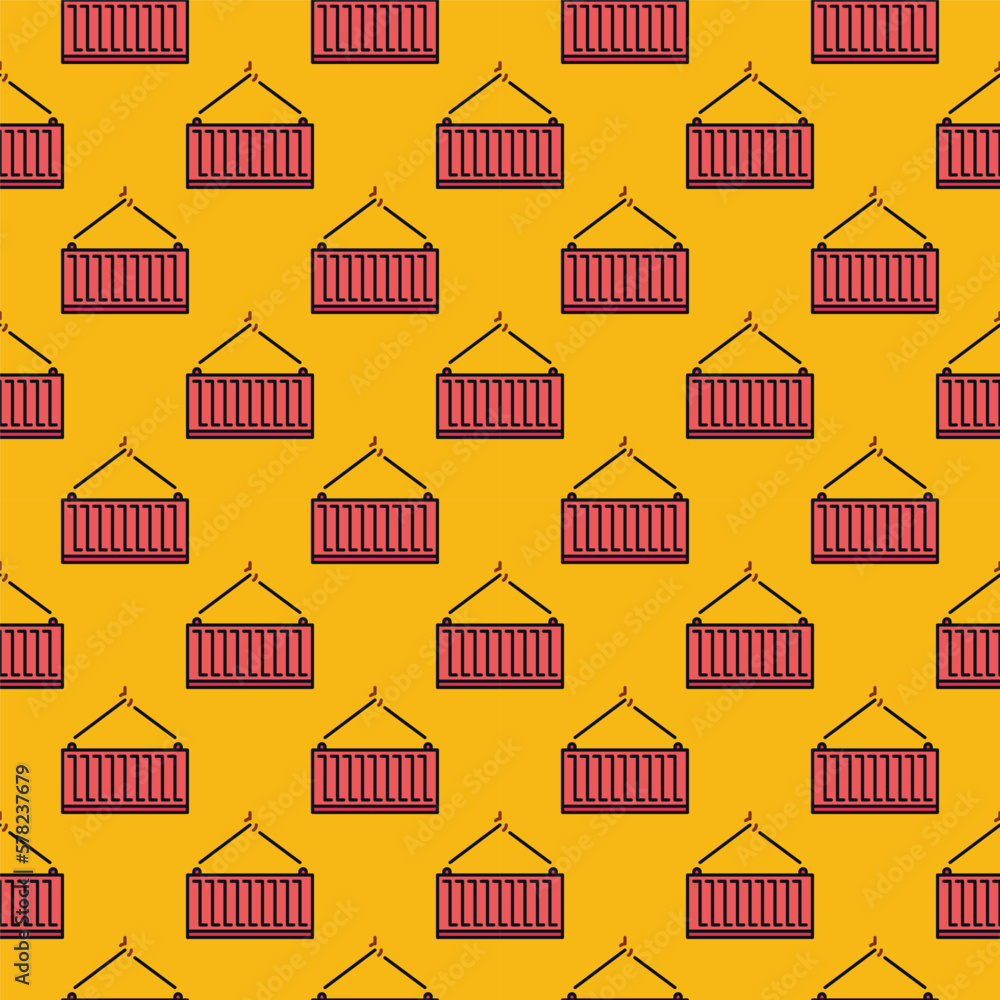 Obraz premium Freight Red Container vector Delivery creative seamless pattern
