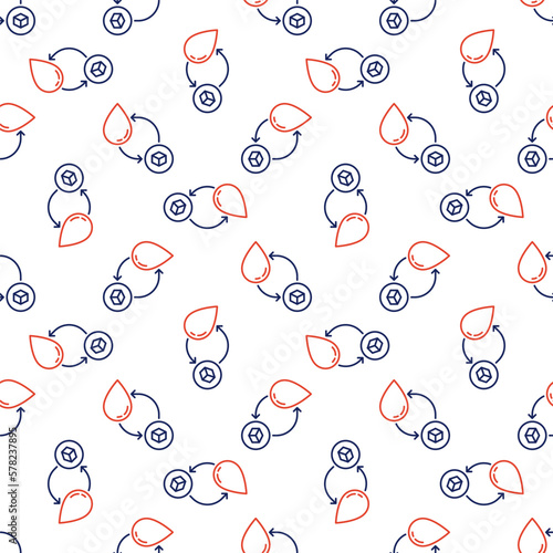 Glucose in Blood vector Glycemia outline seamless pattern