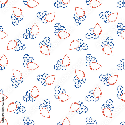 Glycemia vector Sugar in Blood concept line seamless pattern