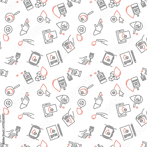 Glycemia vector pattern - Blood Sugar Level seamless background
