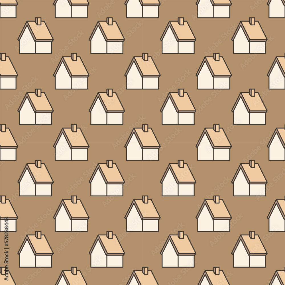 House vector Home concept colored seamless pattern or background