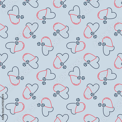 Sugar in Blood and Heart vector colored seamless pattern