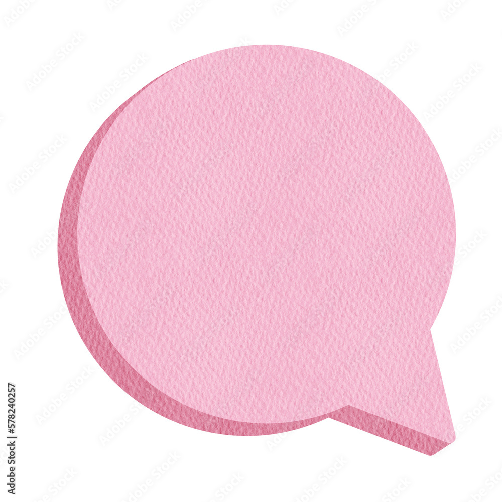 Watercolor pink speech bubble.
Watercolor pink speech bubble.