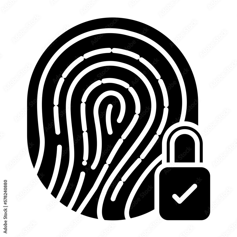 Fingerprint Identification Icon Style Fingerprint Identification Icon Style