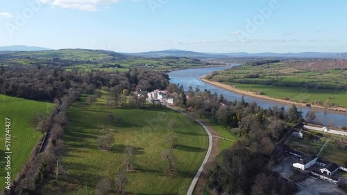 Waterford Ireland Mount Congreve and the Suir River, in the background the Comeragh Mountains and Sliabh Na Man on a warm early spring day photo