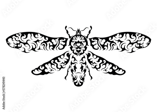 silkworm moth butterfly abstract tattoo symbol sticker
