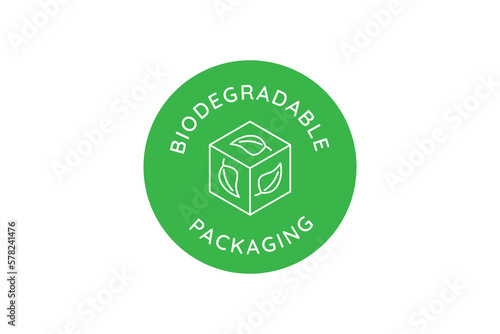 Vector logo design template and emblem in simple line style - recycled materials - badge for sustainable made products and clothes