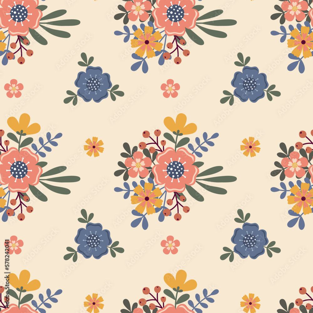 Cute floral vector seamless pattern Cute floral vector seamless pattern
