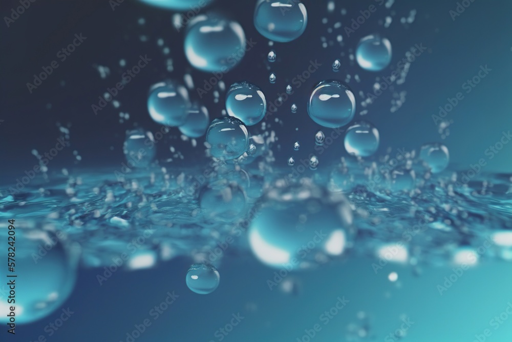 Liquid bubbles. Sparkling water. Generative AI