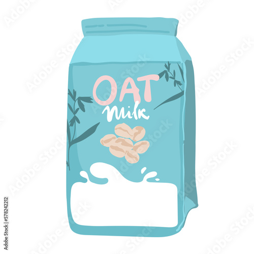 oat milk , icon cartoon vector. Vegetable milk. Vegetarian drink
