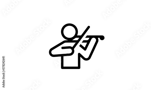 violinist vector icon entertainment performance outline style black and white background 