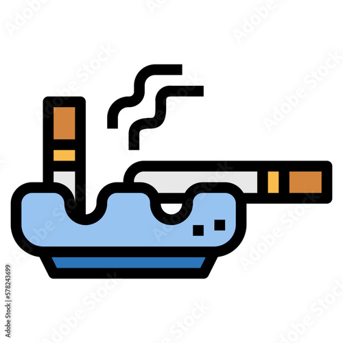 ashtray filled outline icon style