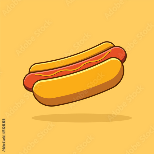 Free vector hotdog food cartoon vector icon illustration food icon concept isolated 