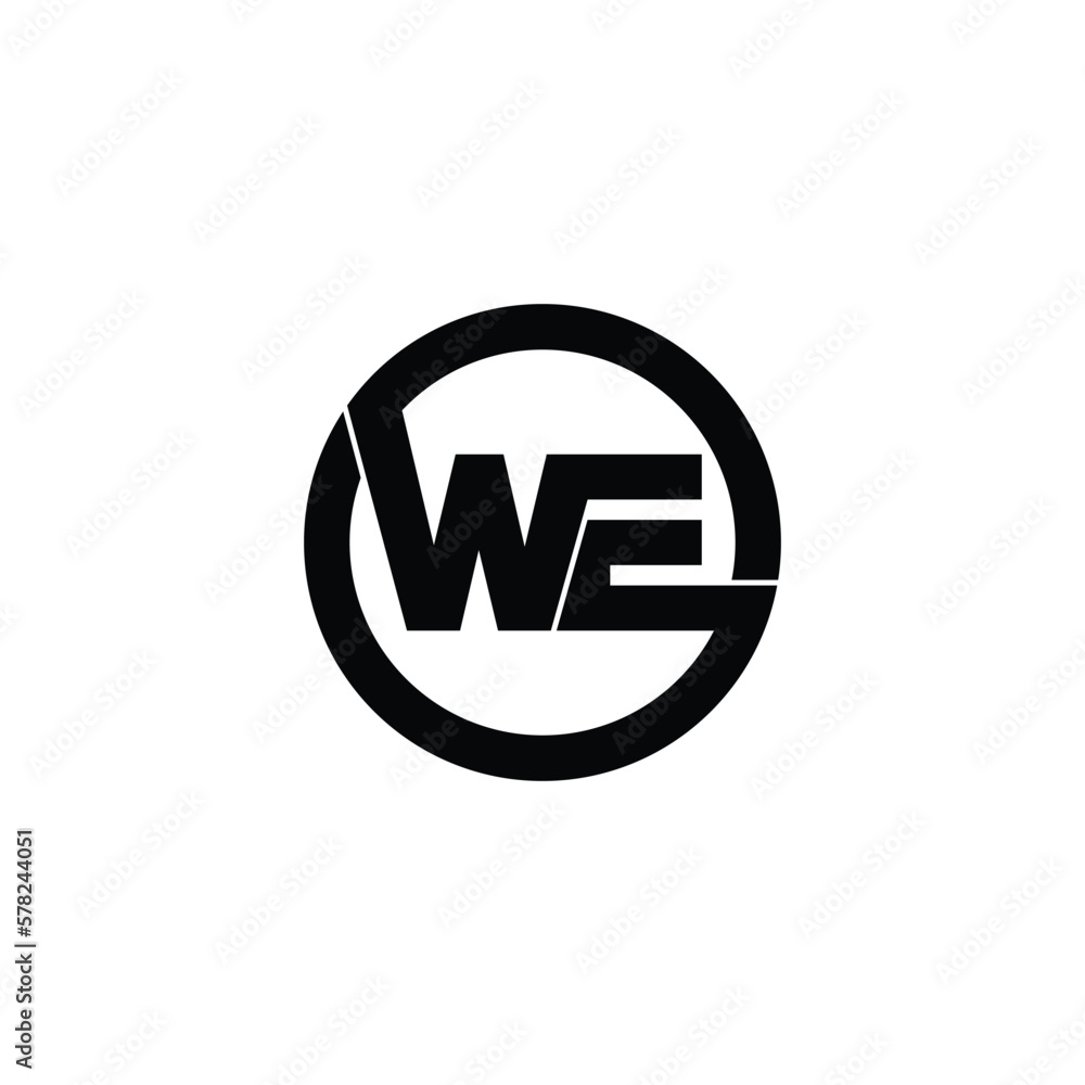 Letter WE circle logo design vector Letter WE circle logo design vector