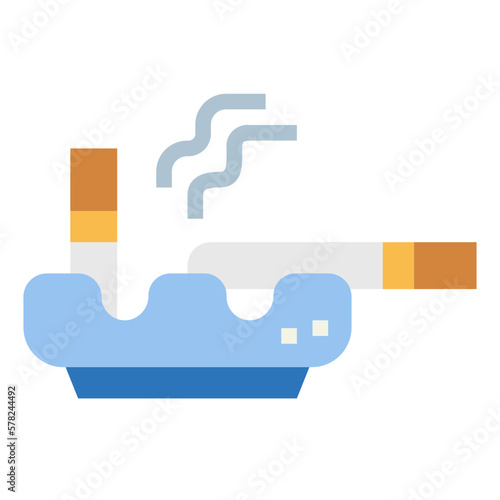 ashtray flat icon style