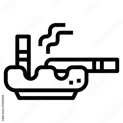 ashtray line icon style