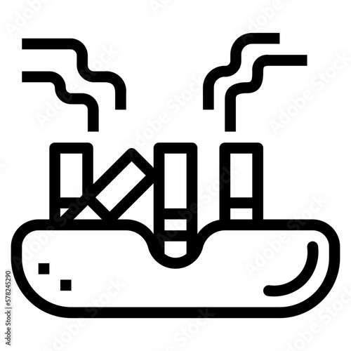 ashtray line icon style