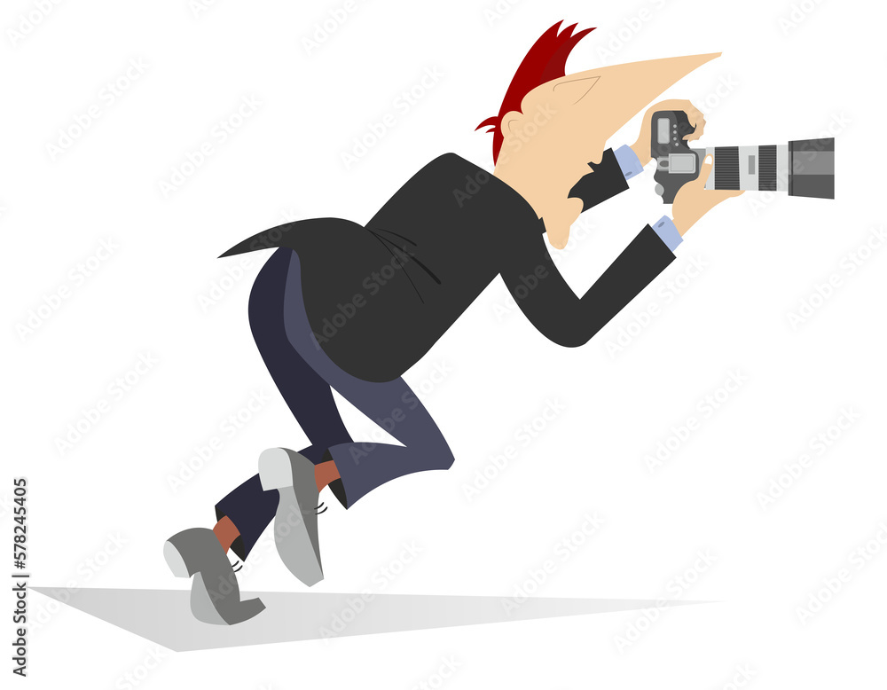 Man a photographer illustration.
Young man with a camera making photo. Isolated on white background
Man a photographer illustration.
Young man with a camera making photo. Isolated on white background