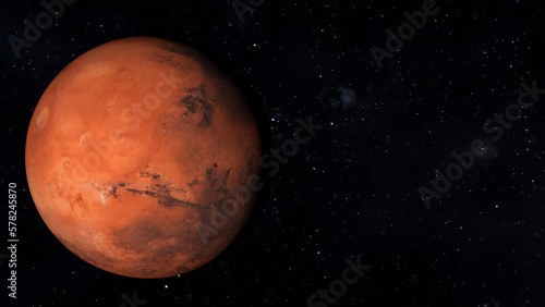 Red planet Mars in outer space