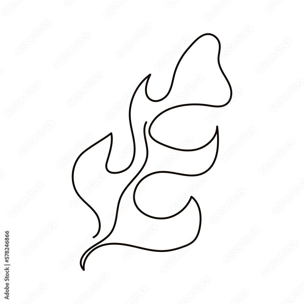Monstera leaf line art. Outline drawing tropical foliage. Minimalist artwork. One continuous line decorative exotic leaf. Vector illustration isolated on white background