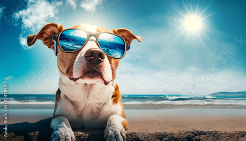 犬と浜辺と休日　ジェネレーティブ © 拳 昇竜