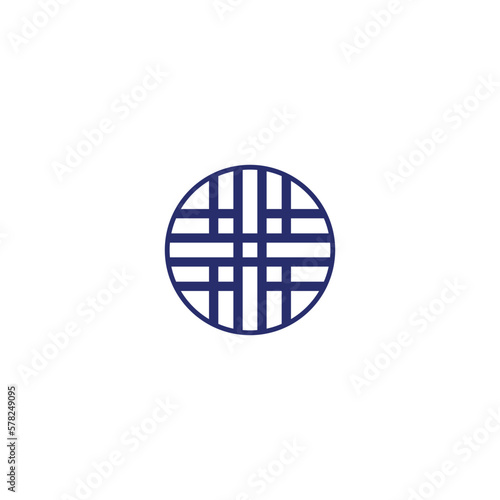rounded corner logo with maze element vector circular abstract logo design
