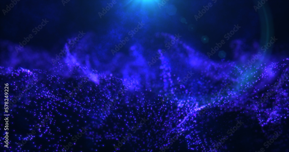 Abstract waves from particles and dots of energetic magic with the effect of glow and blur, abstract background Abstract waves from particles and dots of energetic magic with the effect of glow and blur, abstract background