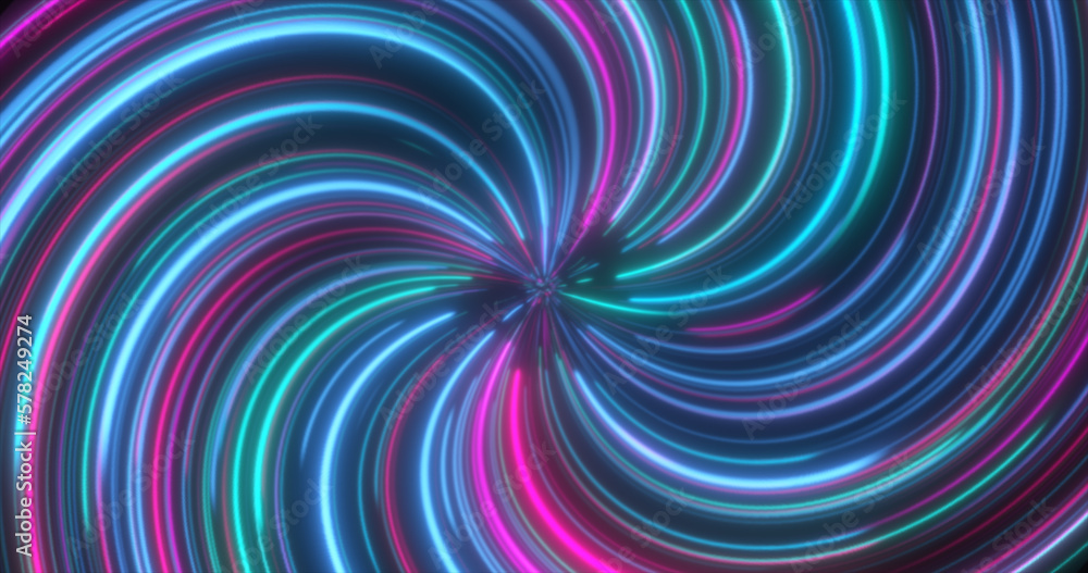 Fototapeta premium Abstract purple and blue multicolored glowing bright twisted swirling lines abstract background