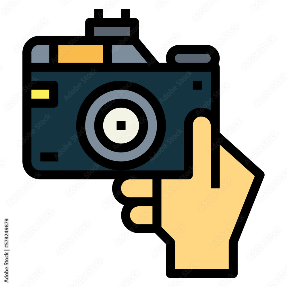 camera filled outline icon style camera filled outline icon style