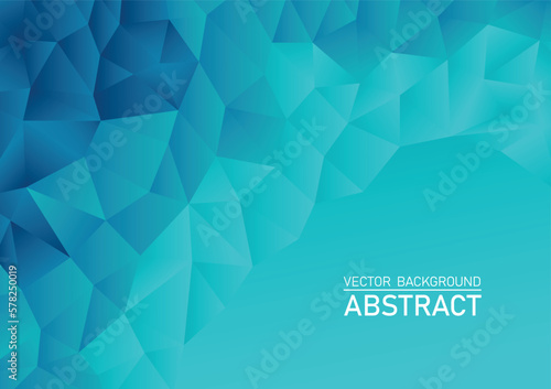 Abstract polygon background blue color and text space, geometric template for website, wallpaper, poster