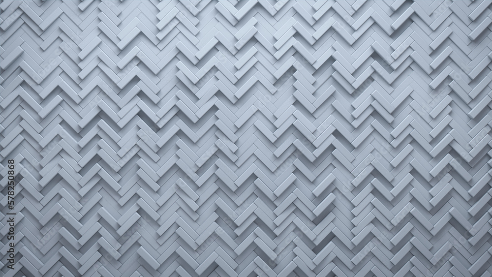 Herringbone, White Wall background with tiles. Semigloss, tile Wallpaper with 3D, Polished blocks. 3D Render Herringbone, White Wall background with tiles. Semigloss, tile Wallpaper with 3D, Polished blocks. 3D Render