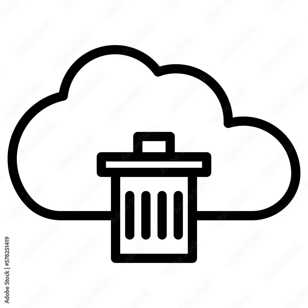 rubbish cloud computing icon rubbish cloud computing icon