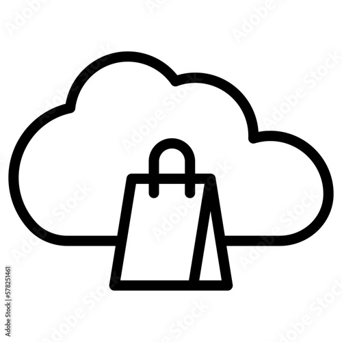 bag shop cloud computing icon
