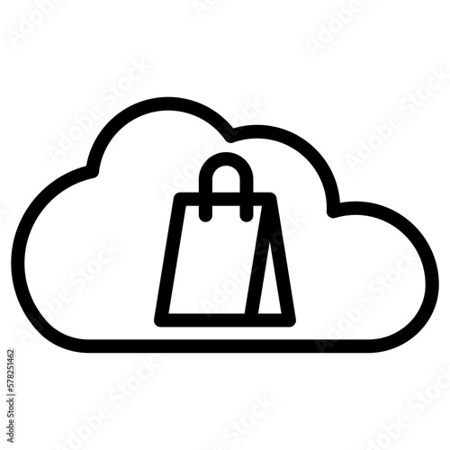 bag shop cloud computing icon