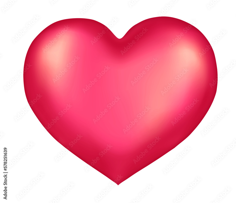 Pink heart shape isolated. 